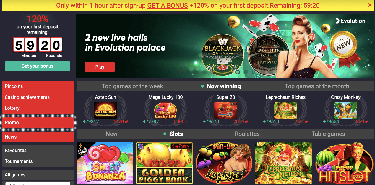 Pin Up Cassino Brasil + Bônus R$ 1500 no Online Oficial Site